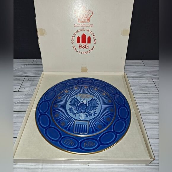 B & G Bing & Grondah Copenhagen USA Bicentennial Plate 1776-1976 Special Edition - Picture 3 of 9